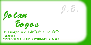 jolan bogos business card